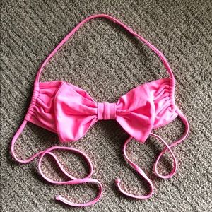 Lolli Swim Pink Bow Bandeau Bikini Top Size M